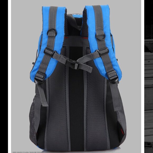 Red Red Nylon Travel Backpack Waterproof Outdoor Rucksack Men Camping Hiking Bag - Picture 3 of 7